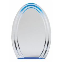 Medium Double Halo Blue Acrylic Oval Award