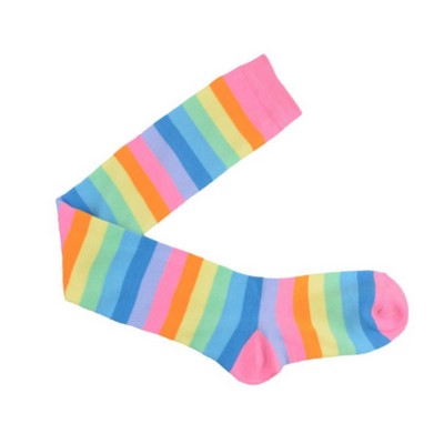 Rainbow Colorful Stripes Over Knee Long Socks