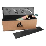 Light Brown Leatherette Single Wine Box w/Tools