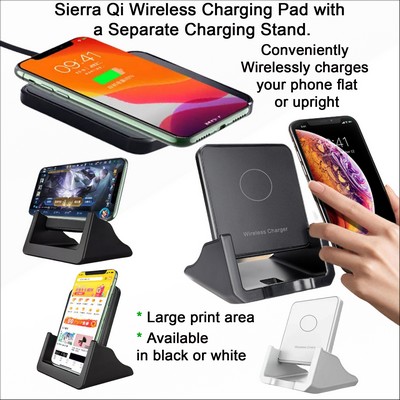 Sierra Qi Wireless Charging Pad with a Separate Stand Fast Charging 15 watts