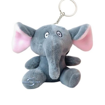 2.5" Plush Keychain Simulation Key Tag - Elephant