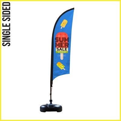 Shark Flag 7' Premium Single-Sided With Water Base & Carry Bag (X-Small) - Made in the USA