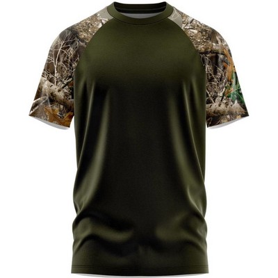 Realtree® Men's Raglan 4.4 Oz. Polyester Interlock T-Shirt