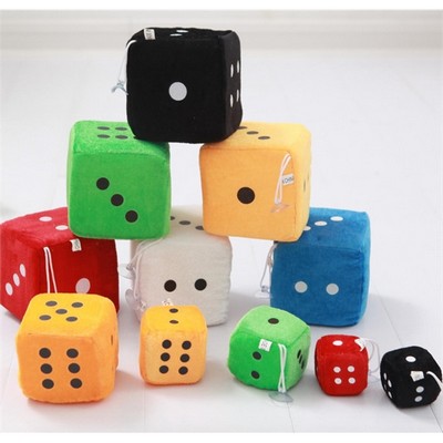 3" Customized Fuzzy Dice Set with logo