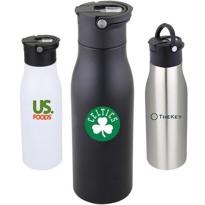 Adventurer - 18oz Double-Walled, Stainless Bottle with Pop Up Straw and Cover