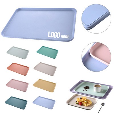 Rectangle Wheat Straw Food Serving Tray