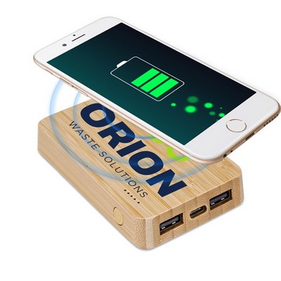 Edie Green Bamboo Wireless 5000 mAh Power Bank