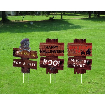 Custom Halloween Theme Plastic Printed Corrugated Yard Sign