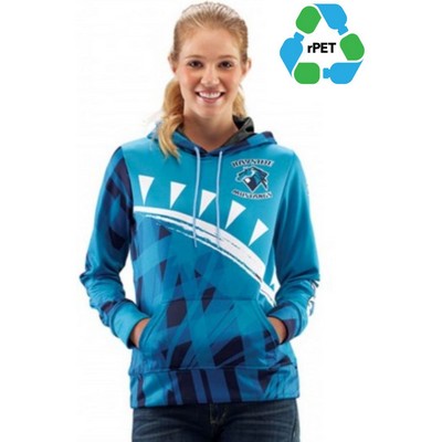 Women's rPET Recycled 100% Polyester Sublimation Performance Pullover Hoodie