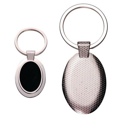 Oval Metal Key Chain w/ Dark Reflective Center