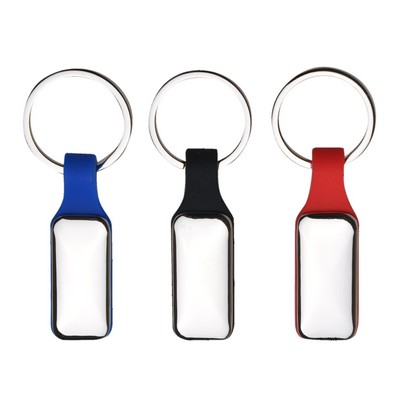 Metal Keychain w/ Silicone Strap