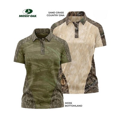 4.4 oz. Mossy Oak® Women's Polyester Interlock Raglan Polo Shirt