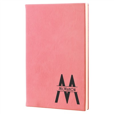 5 1/4" x 8 1/4" Pink Laserable Leatherette Journal