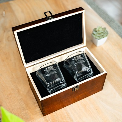 Aviara Whiskey Glass Set - Wood Box