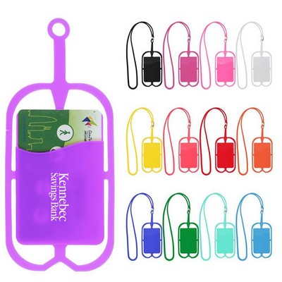 Silicone Phone Wallet w/ Lanyard