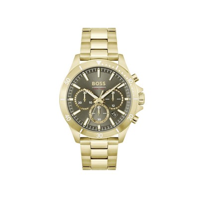 Hugo Boss Gent's Boss Troper Plated Yellow Gold Watch w/Bracelet