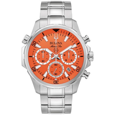 Bulova® Men's Marine Star Series B Watch w/Orange Dial