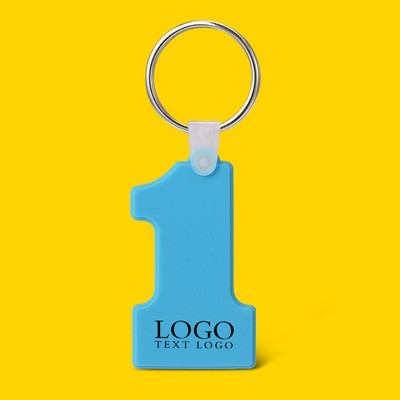 Number One-Shaped Soft Silicone Keychain