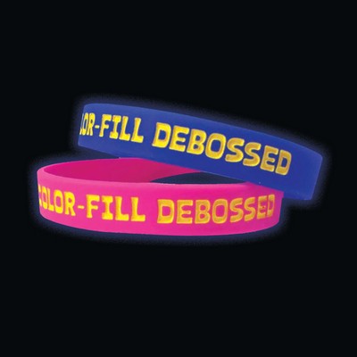 Debossed Ink Field Glow Wristbands