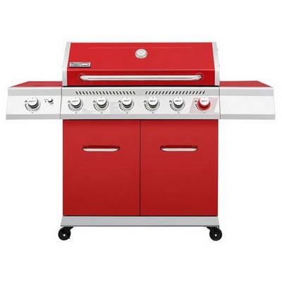 Keg Products Red 6-Burner Gas Grill w/Double-Layer Lid