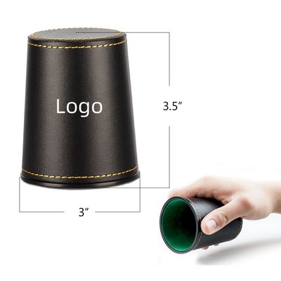 Custom Trumpet Dice Cup Set PU Leather and Felt-Lined Quiet Shaking