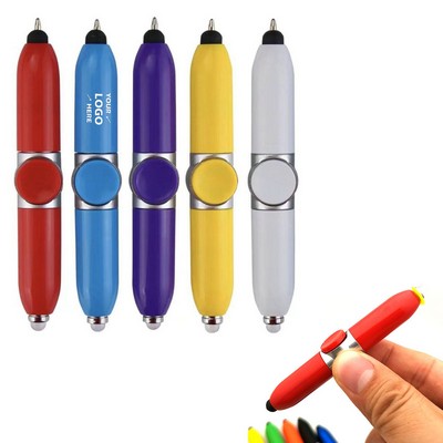 Fingertip Gyro Ball Point Pen With LED Light