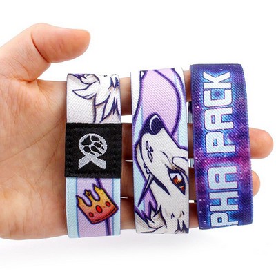 Elastic Event Wristband with Customizable Woven Label