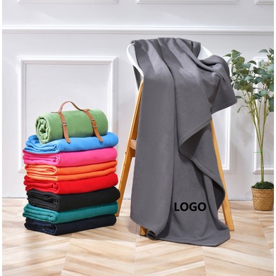 39 1/3" x 59" Portable Camping Roll Up Polar Fleece Blanket (MOQ 10pcs)