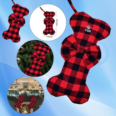 Classic Buffalo Red Black Plaid Pet Dog Stockings