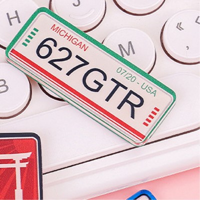 Mini License Plate Magnet Rectangle Acrylic Magnet