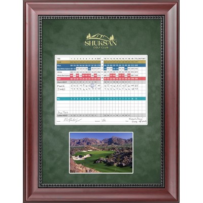 Goodwood (Mahogany/Green) - Golf Scorecard Display 14"x18"