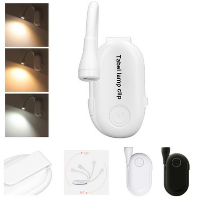 Mini Rechargeable Flexible Clip Book Light