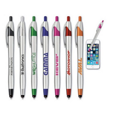 2 In 1 Capacitive Stylus & Ballpoint Pen w/Custom Logo