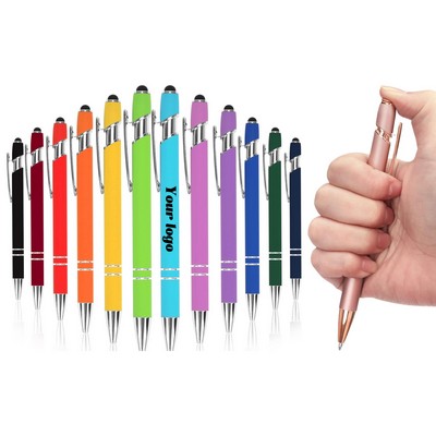 2-In-1 Metal Stylus Retractable Ballpoint Pen