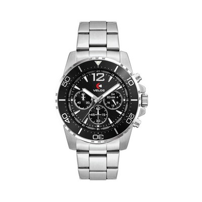 44mm, Silver Metal Case, Bk Bezel, Chrono Mvt