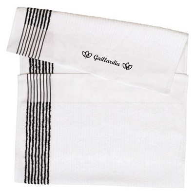 Tour Caddy Golf Towel - White with Color Stripes - Screen Printed