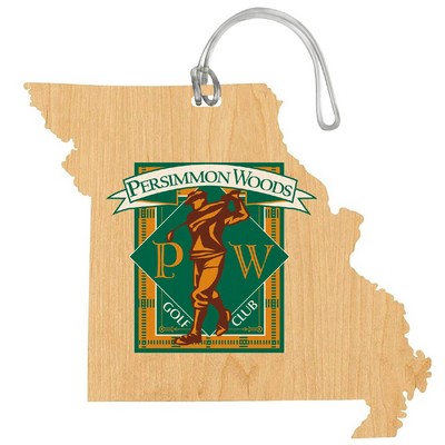 Custom Shape Wood Golf Bag Tag - Up to 9" square - 1 Side Printing