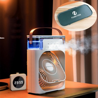 Plug-in Desk Misting Fan USB Spray Fan Speed Adjustable Fan W/Water Tank, Led Light, Timed Shutdown