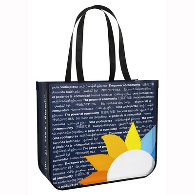 Custom  Laminated Non-Woven Round Cornered Promotional Tote Bag 16"x14"x6"