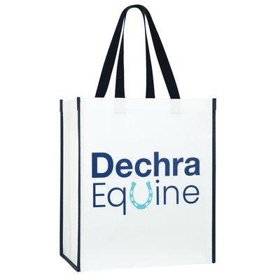 Custom Full-Color Laminated Woven Promotional Tote Bag 13"x15"x8"