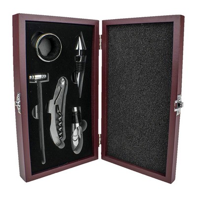 5-Piece Corkscrew Tool Set with Redwood Case