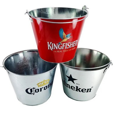 Galvanized Metal Beer Bucket - 5 Qt