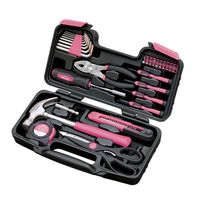 Apollo Tools 39 Piece Pink General Tool Kit