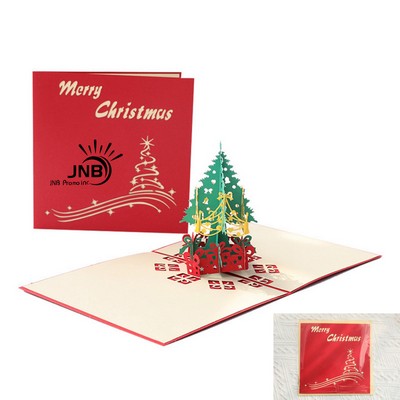 Festive 3D Holiday Evergreen Greeting Cards