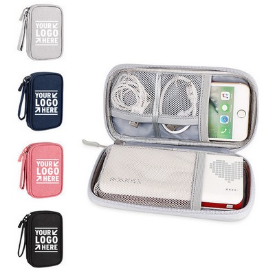 Polyester Portable Charger Organizer Pouch