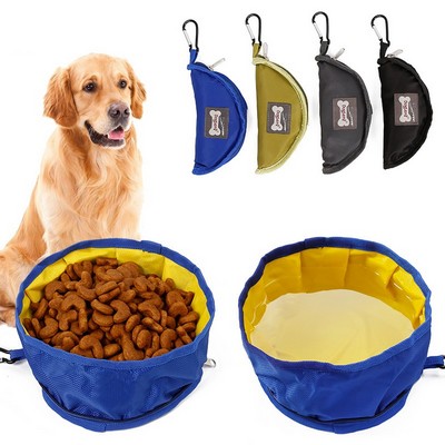 Travel Collapsible Waterproof Nylon Pet Bowl for Food and Water