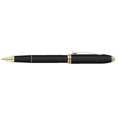 Cross® Townsend® Black Lacquer Rollerball Pen With Gold Trim