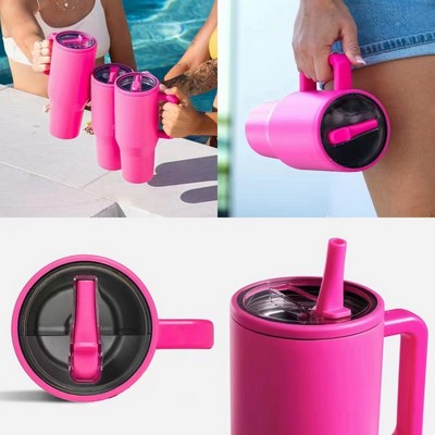 40 oz Tumbler with Handle and Foldable Straw Lid