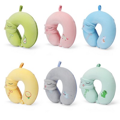 Cute Detachable Memory Foam U Shape Neck Pillow