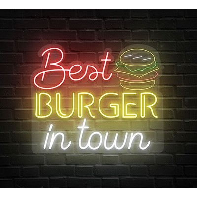 Best Burgers In Town Neon Sign